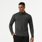 Mens Workout Training 60.2%polyester 39.8%cation Quarter Zip Shirt SY-AL16877 print logo 5