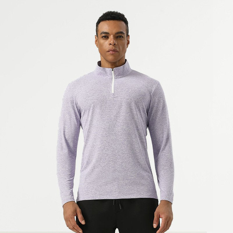 Mens Workout Training 60.2%polyester 39.8%cation Quarter Zip Shirt SY-AL16877 print logo 6