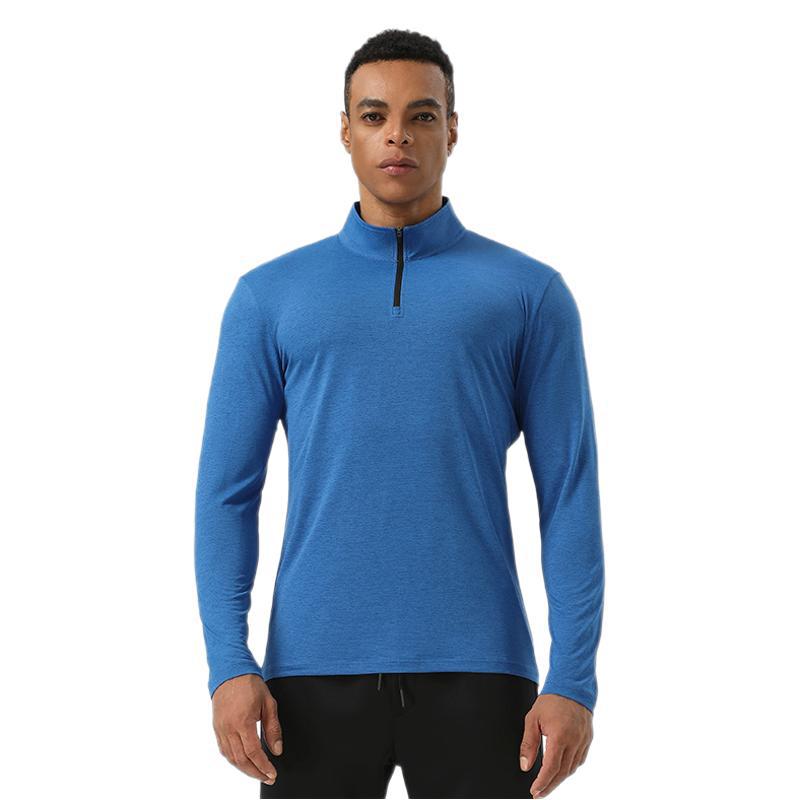 Mens Workout Training 60.2%polyester 39.8%cation Quarter Zip Shirt SY-AL16877 print logo 9