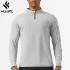 Mens Sportswear Running 94%polyester 6%spandex Quarter Zip Shirt SY-AL16879 print logo 12