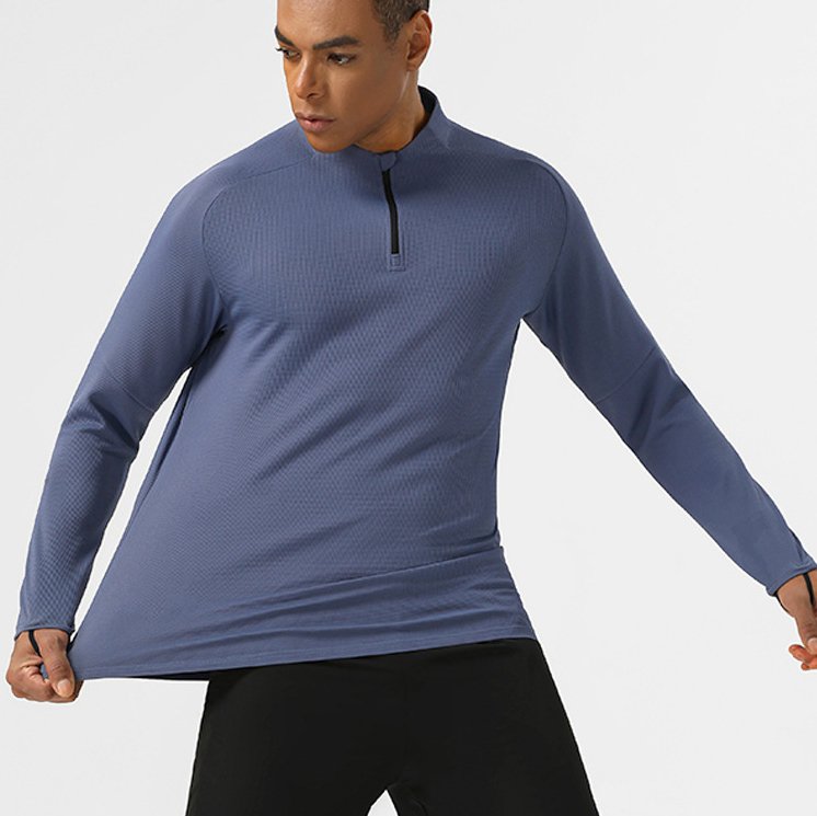Mens Sportswear Running 94%polyester 6%spandex Quarter Zip Shirt SY-AL16879 print logo 13