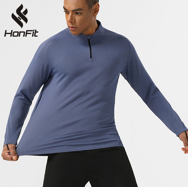 Mens Sportswear Running 94%polyester 6%spandex Quarter Zip Shirt SY-AL16879 print logo 14