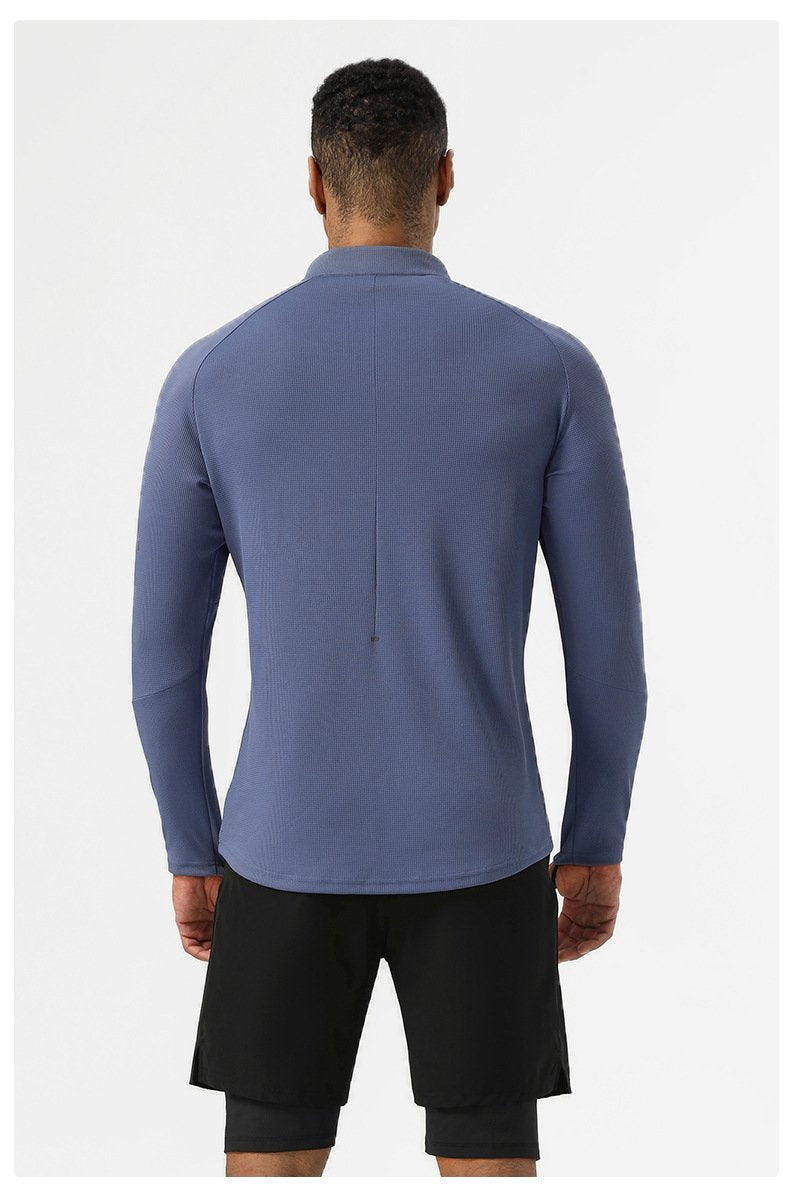 Mens Sportswear Running 94%polyester 6%spandex Quarter Zip Shirt SY-AL16879 print logo 21