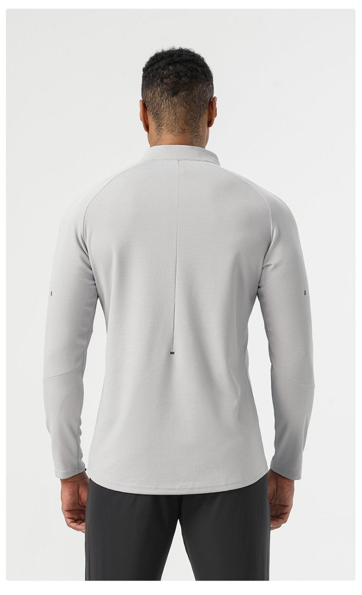 Mens Sportswear Running 94%polyester 6%spandex Quarter Zip Shirt SY-AL16879 print logo 23