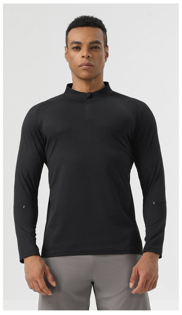 Mens Sportswear Running 94%polyester 6%spandex Quarter Zip Shirt SY-AL16879 print logo 24
