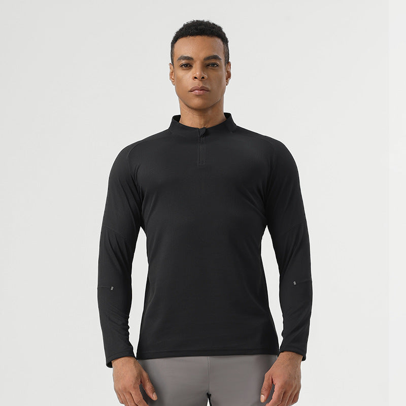 Mens Sportswear Running 94%polyester 6%spandex Quarter Zip Shirt SY-AL16879 print logo 3