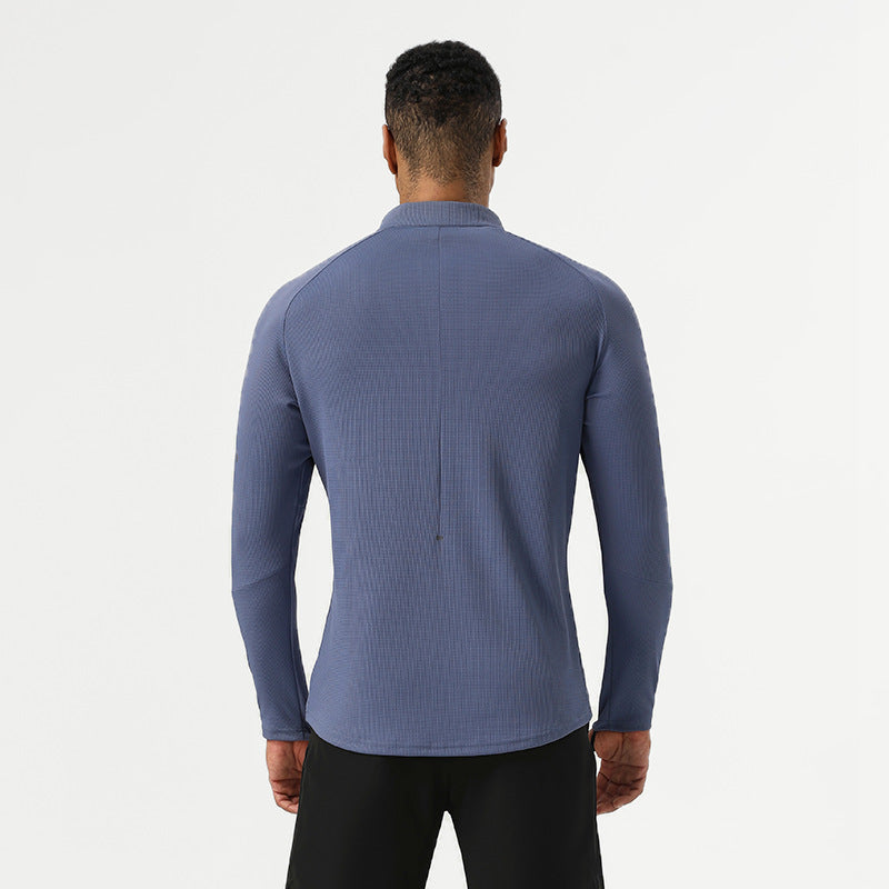 Mens Sportswear Running 94%polyester 6%spandex Quarter Zip Shirt SY-AL16879 print logo 8