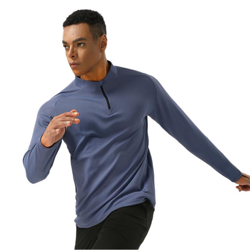 Mens Sportswear Running 94%polyester 6%spandex Quarter Zip Shirt SY-AL16879 print logo 9