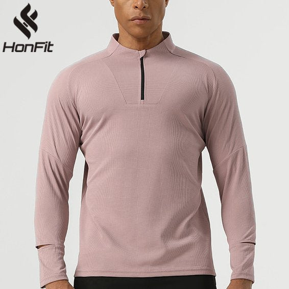 Mens Gym Fitness 94%polyester 6%spandex Quarter Zip Shirt SY-AL16881 print logo 10