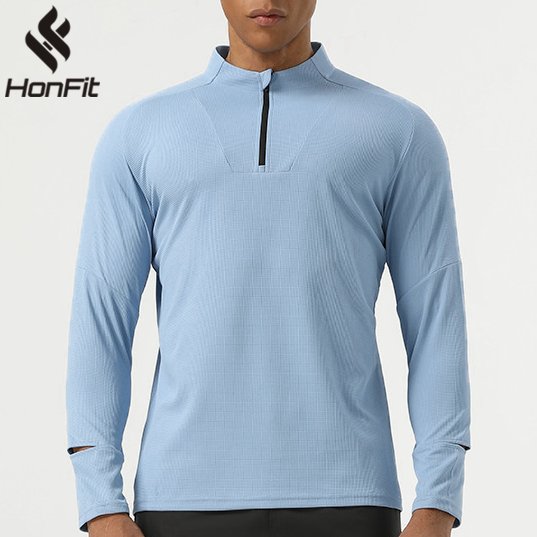 Mens Gym Fitness 94%polyester 6%spandex Quarter Zip Shirt SY-AL16881 print logo 11