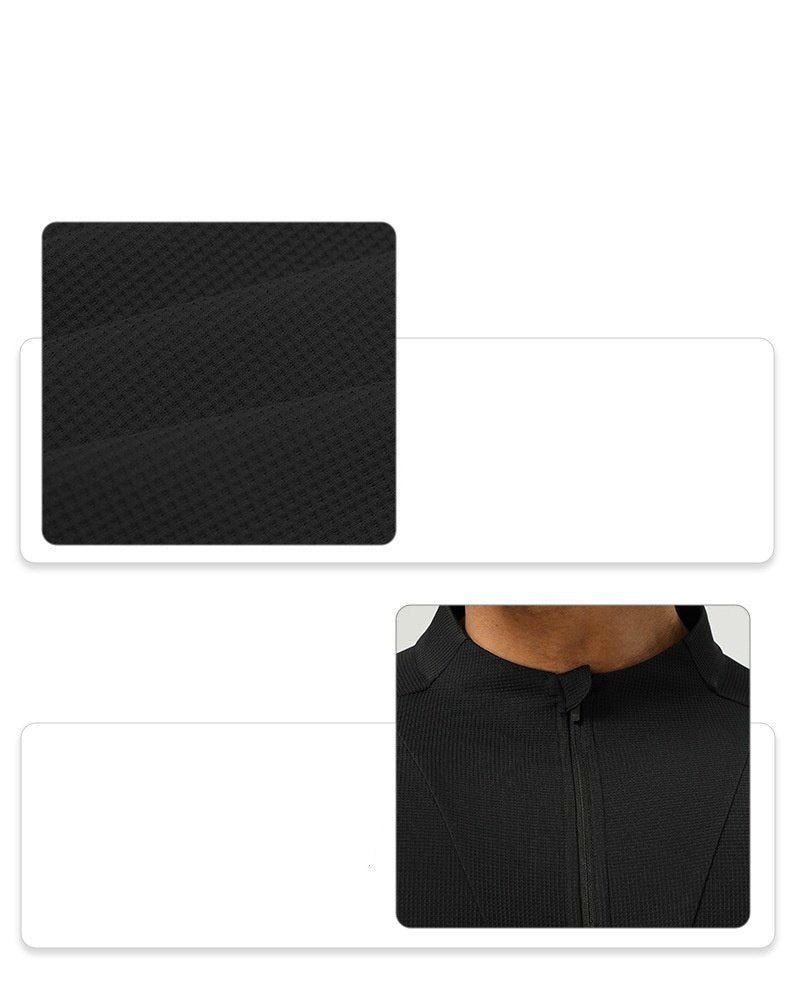 Mens Gym Fitness 94%polyester 6%spandex Quarter Zip Shirt SY-AL16881 print logo 17