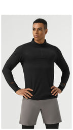 Mens Gym Fitness 94%polyester 6%spandex Quarter Zip Shirt SY-AL16881 print logo 19