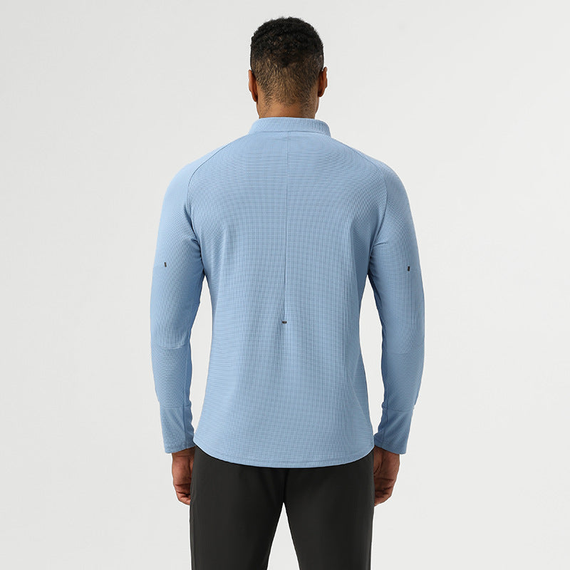 Mens Gym Fitness 94%polyester 6%spandex Quarter Zip Shirt SY-AL16881 print logo 2