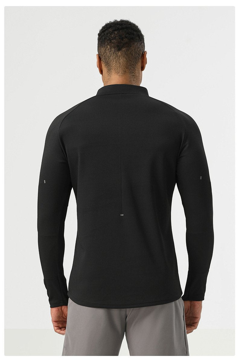 Mens Gym Fitness 94%polyester 6%spandex Quarter Zip Shirt SY-AL16881 print logo 20