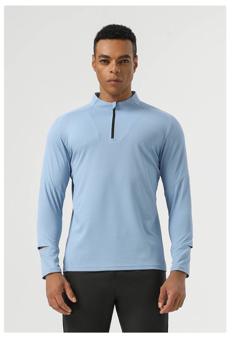 Mens Gym Fitness 94%polyester 6%spandex Quarter Zip Shirt SY-AL16881 print logo 21