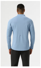Mens Gym Fitness 94%polyester 6%spandex Quarter Zip Shirt SY-AL16881 print logo 22
