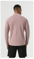 Mens Gym Fitness 94%polyester 6%spandex Quarter Zip Shirt SY-AL16881 print logo 24