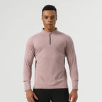 Mens Gym Fitness 94%polyester 6%spandex Quarter Zip Shirt SY-AL16881 print logo 4