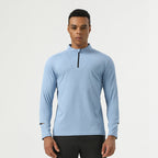 Mens Gym Fitness 94%polyester 6%spandex Quarter Zip Shirt SY-AL16881 print logo 5