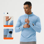 Mens Gym Fitness 94%polyester 6%spandex Quarter Zip Shirt SY-AL16881 print logo 6