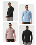 Mens Gym Fitness 94%polyester 6%spandex Quarter Zip Shirt SY-AL16881 print logo 7