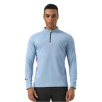 Mens Gym Fitness 94%polyester 6%spandex Quarter Zip Shirt SY-AL16881 print logo 8