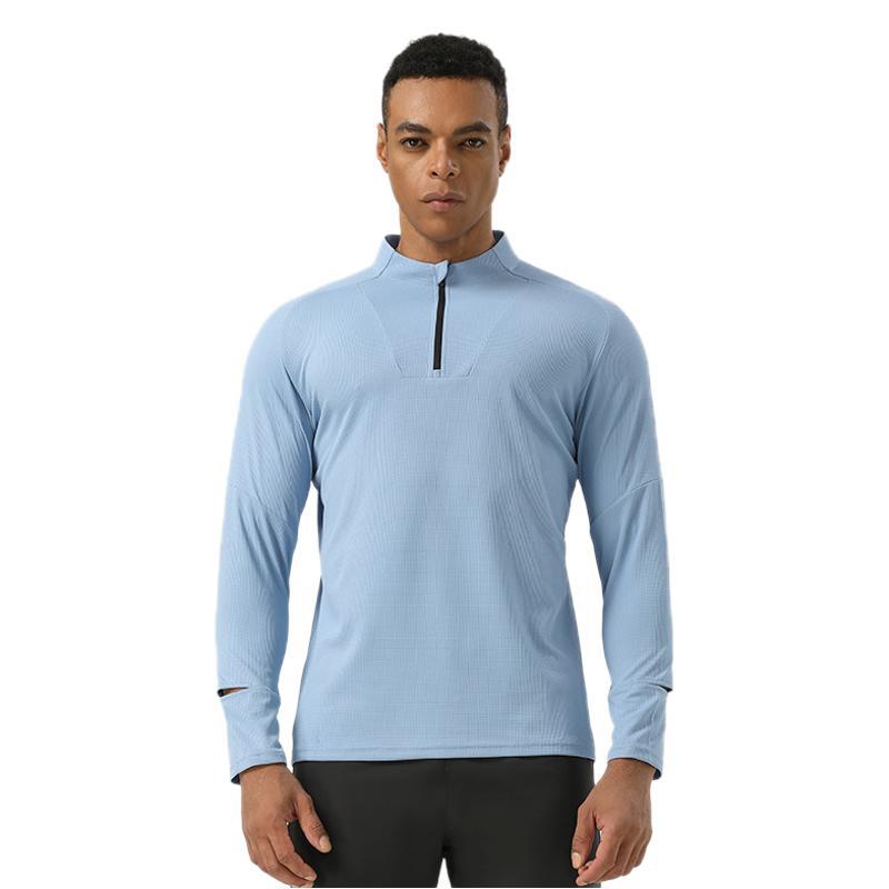 Mens Gym Fitness 94%polyester 6%spandex Quarter Zip Shirt SY-AL16881 print logo 8