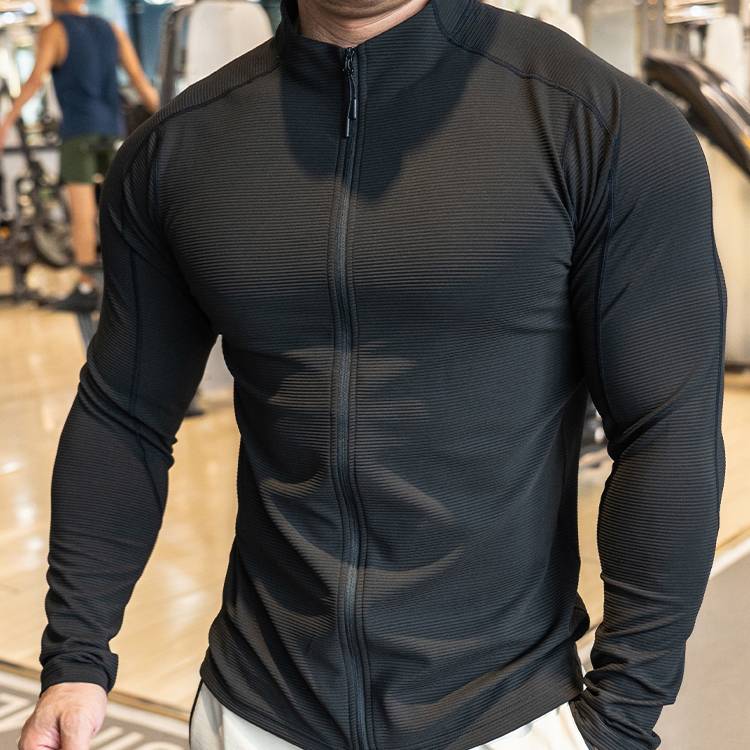 Mens Fitness Activewear 79%polyester 21%spandex Jacket SY-JK9883 print logo 17