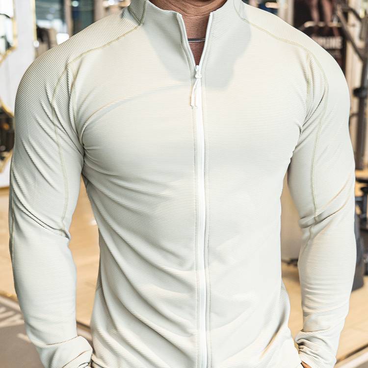 Mens Fitness Activewear 79%polyester 21%spandex Jacket SY-JK9883 print logo 13