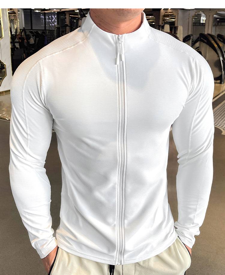 Mens Fitness Activewear 79%polyester 21%spandex Jacket SY-JK9883 print logo 5