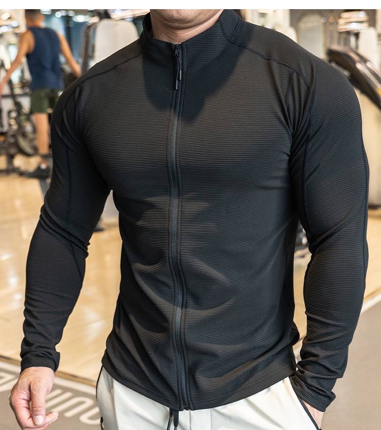 Mens Fitness Activewear 79%polyester 21%spandex Jacket SY-JK9883 print logo 31