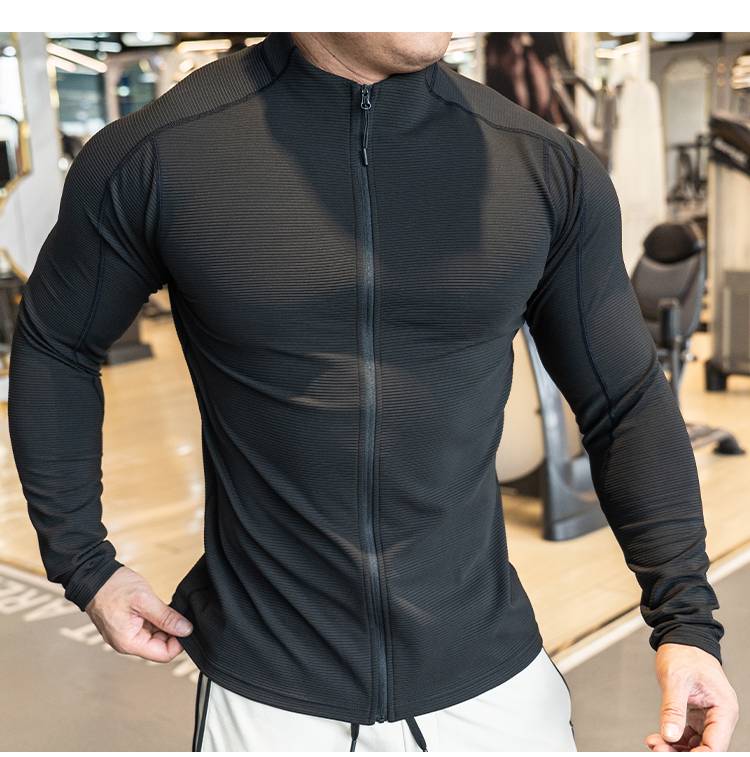 Mens Fitness Activewear 79%polyester 21%spandex Jacket SY-JK9883 print logo 27