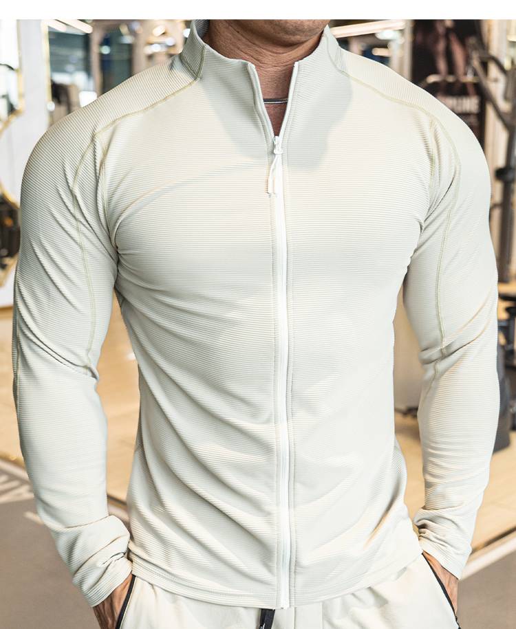 Mens Fitness Activewear 79%polyester 21%spandex Jacket SY-JK9883 print logo 3