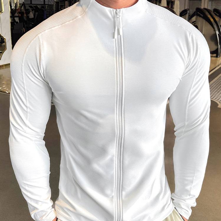 Mens Fitness Activewear 79%polyester 21%spandex Jacket SY-JK9883 print logo 15
