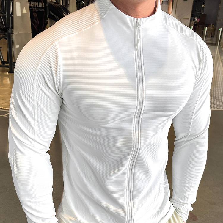 Mens Fitness Activewear 79%polyester 21%spandex Jacket SY-JK9883 print logo 11