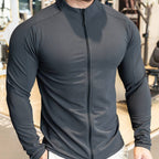 Mens Fitness Activewear 79%polyester 21%spandex Jacket SY-JK9883 print logo 12