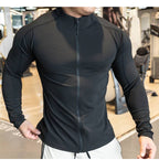 Mens Fitness Activewear 79%polyester 21%spandex Jacket SY-JK9883 print logo 4