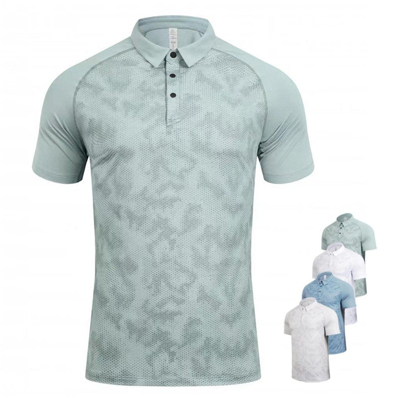 Mens Casual Golf 100% polyester Polo Shirt SY-R379 print logo 1