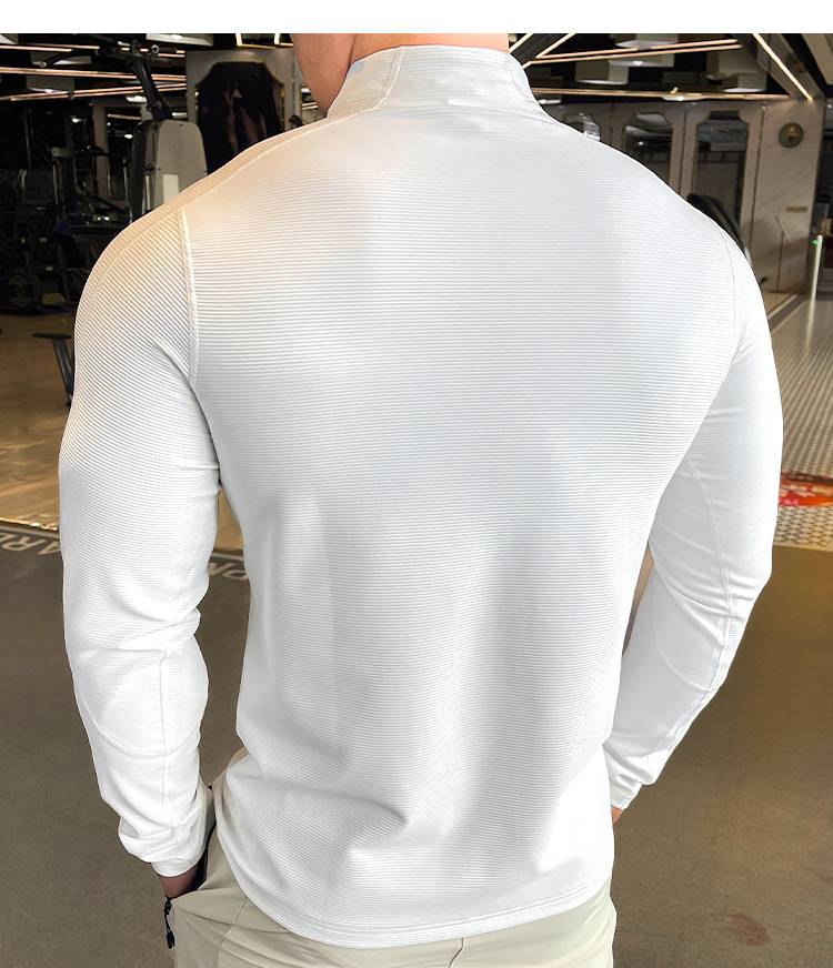 Mens Workout Training 79%polyester 21%spandex Quarter Zip Shirt SY-S9887 print logo 32