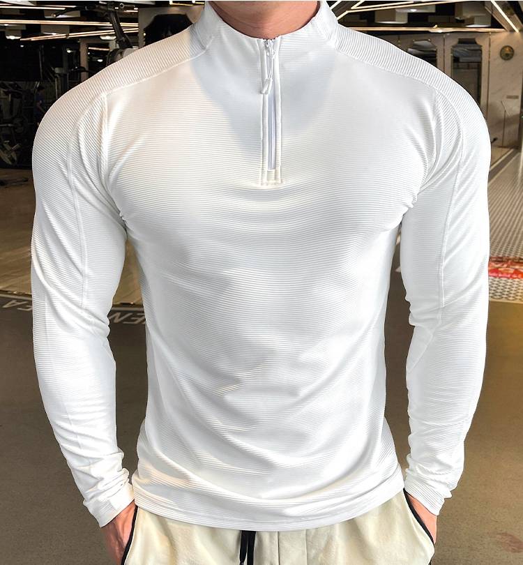 Mens Workout Training 79%polyester 21%spandex Quarter Zip Shirt SY-S9887 print logo 25