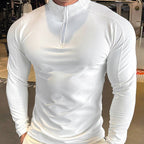 Mens Workout Training 79%polyester 21%spandex Quarter Zip Shirt SY-S9887 print logo 13