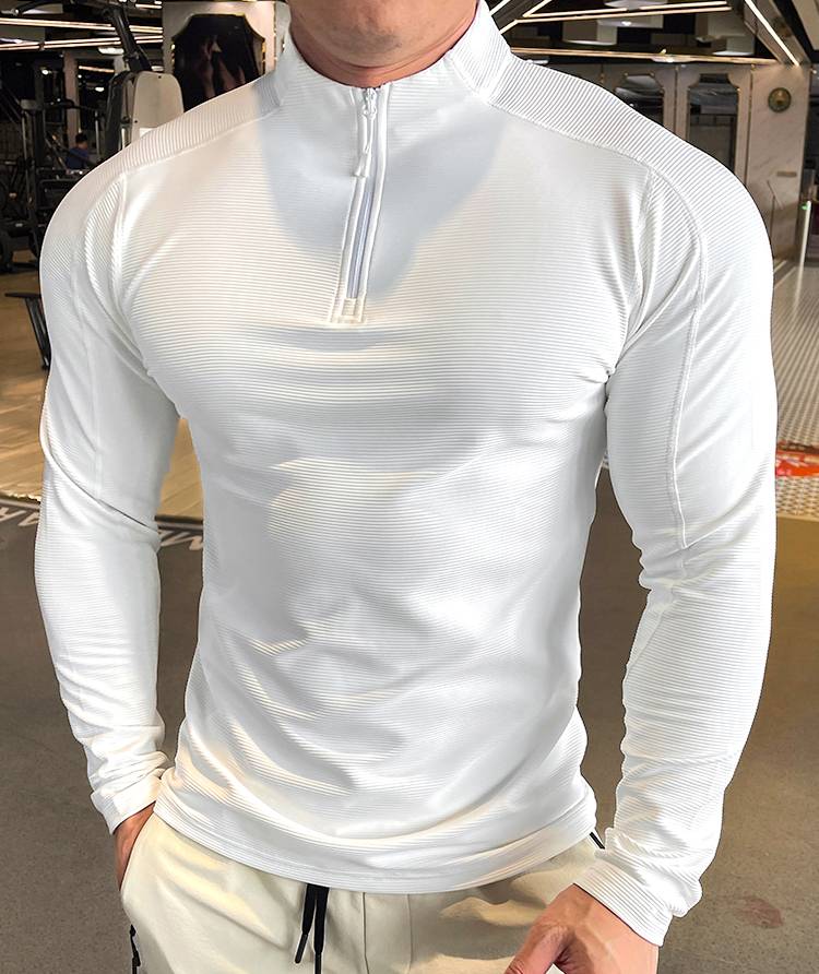 Mens Workout Training 79%polyester 21%spandex Quarter Zip Shirt SY-S9887 print logo 22