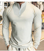 Mens Workout Training 79%polyester 21%spandex Quarter Zip Shirt SY-S9887 print logo 29