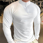 Mens Workout Training 79%polyester 21%spandex Quarter Zip Shirt SY-S9887 print logo 7