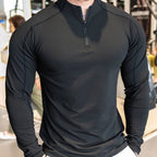 Mens Workout Training 79%polyester 21%spandex Quarter Zip Shirt SY-S9887 print logo 11