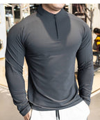 Mens Workout Training 79%polyester 21%spandex Quarter Zip Shirt SY-S9887 print logo 27