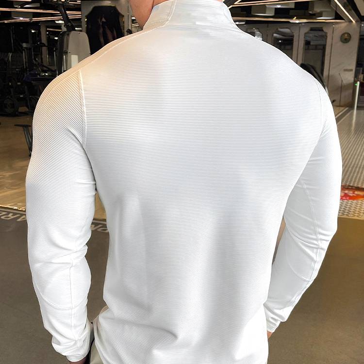 Mens Workout Training 79%polyester 21%spandex Quarter Zip Shirt SY-S9887 print logo 12