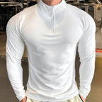 Mens Workout Training 79%polyester 21%spandex Quarter Zip Shirt SY-S9887 print logo 8