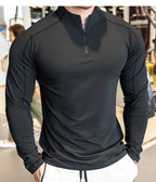 Mens Workout Training 79%polyester 21%spandex Quarter Zip Shirt SY-S9887 print logo 31