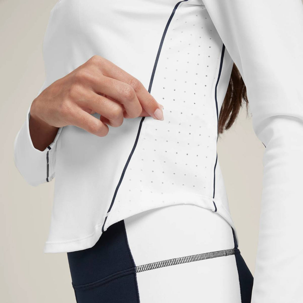 Womens Sports Activewear 75%Nyolon 25%Spandex Quarter Zip Shirt SY023 print logo 12